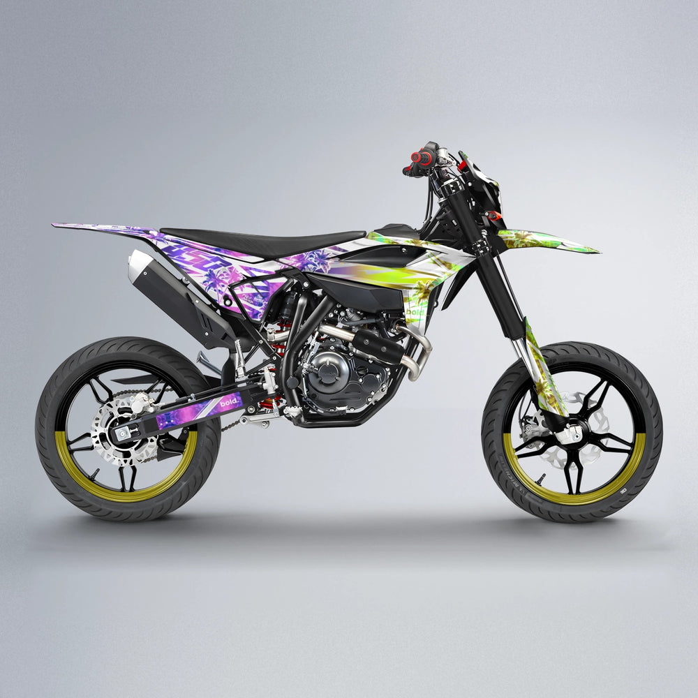 ROZALIN Beta supermoto graphics kit in Purple & Yellow