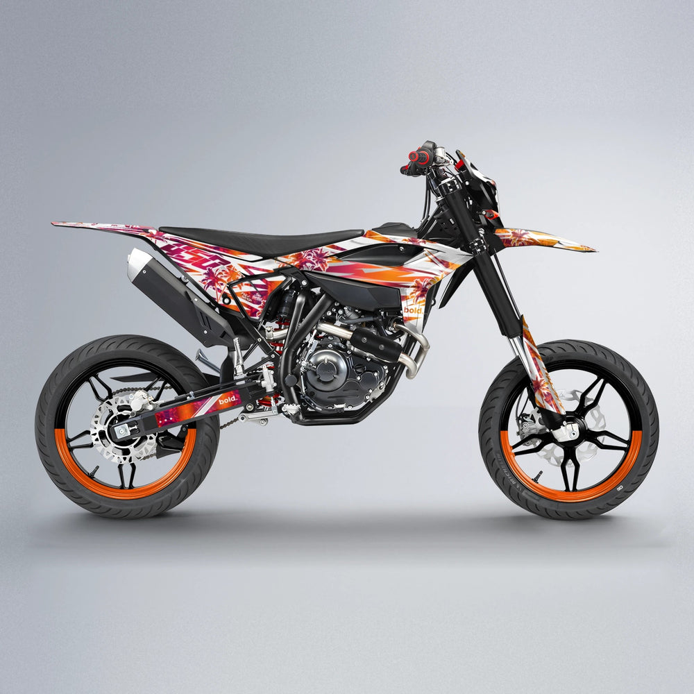 ROZALIN Beta supermoto graphics kit in Red & Orange