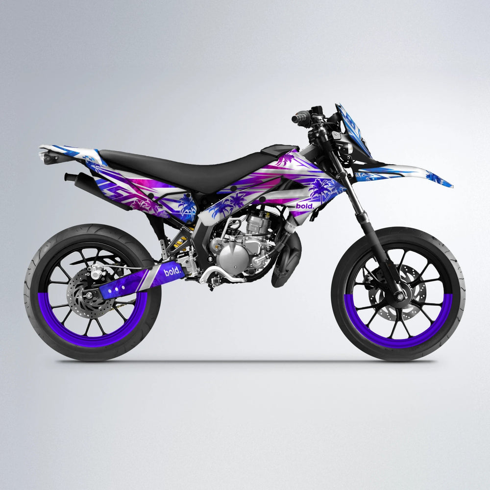 ROZALIN Derbi Senda supermoto graphics kit in Blue Purple Fade