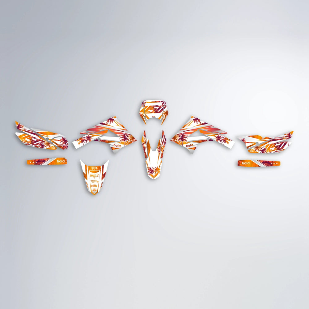 ROZALIN Derbi Senda graphics kit parts layout in Orange
