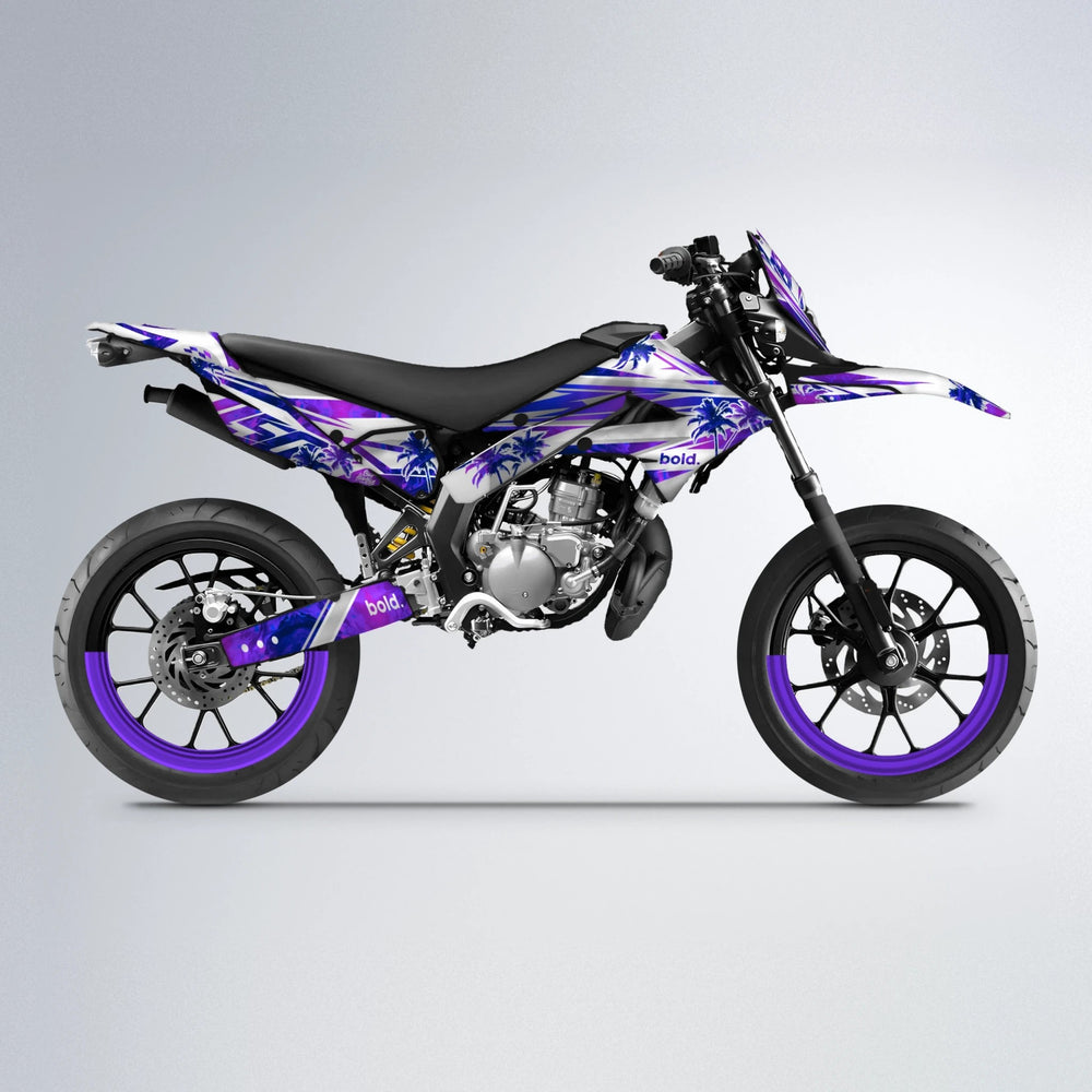 ROZALIN Derbi Senda supermoto graphics kit in Purple