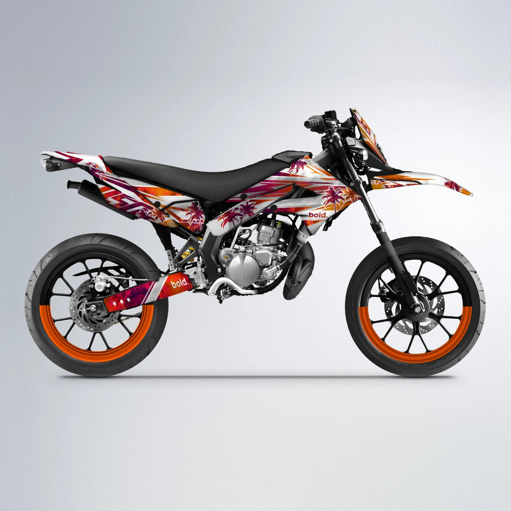 ROZALIN Derbi Senda supermoto graphics kit in Red & Orange