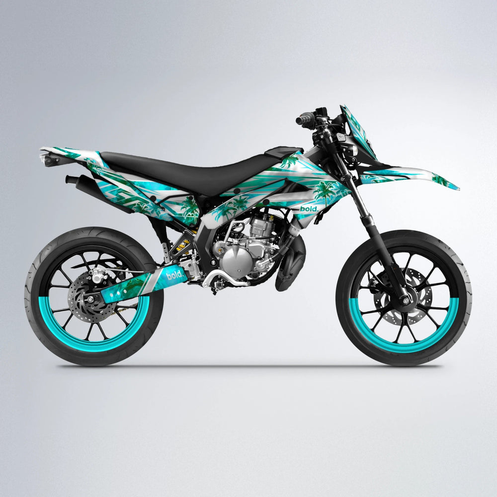 ROZALIN Derbi Senda supermoto graphics kit in Teal