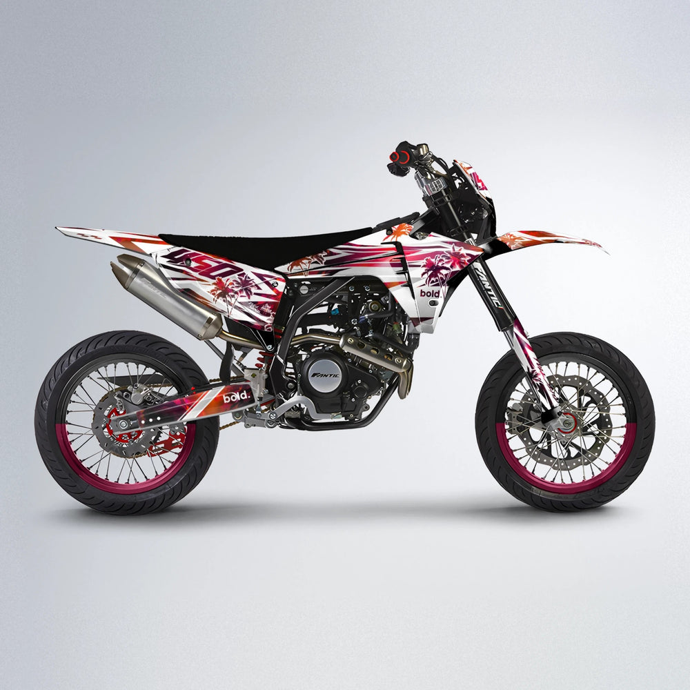 ROZALIN Fantic supermoto graphics kit in Black & Red