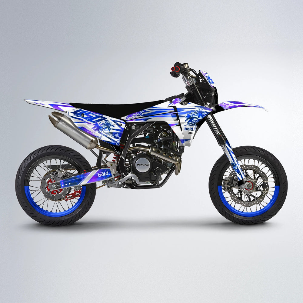 ROZALIN Fantic supermoto graphics kit in Blue