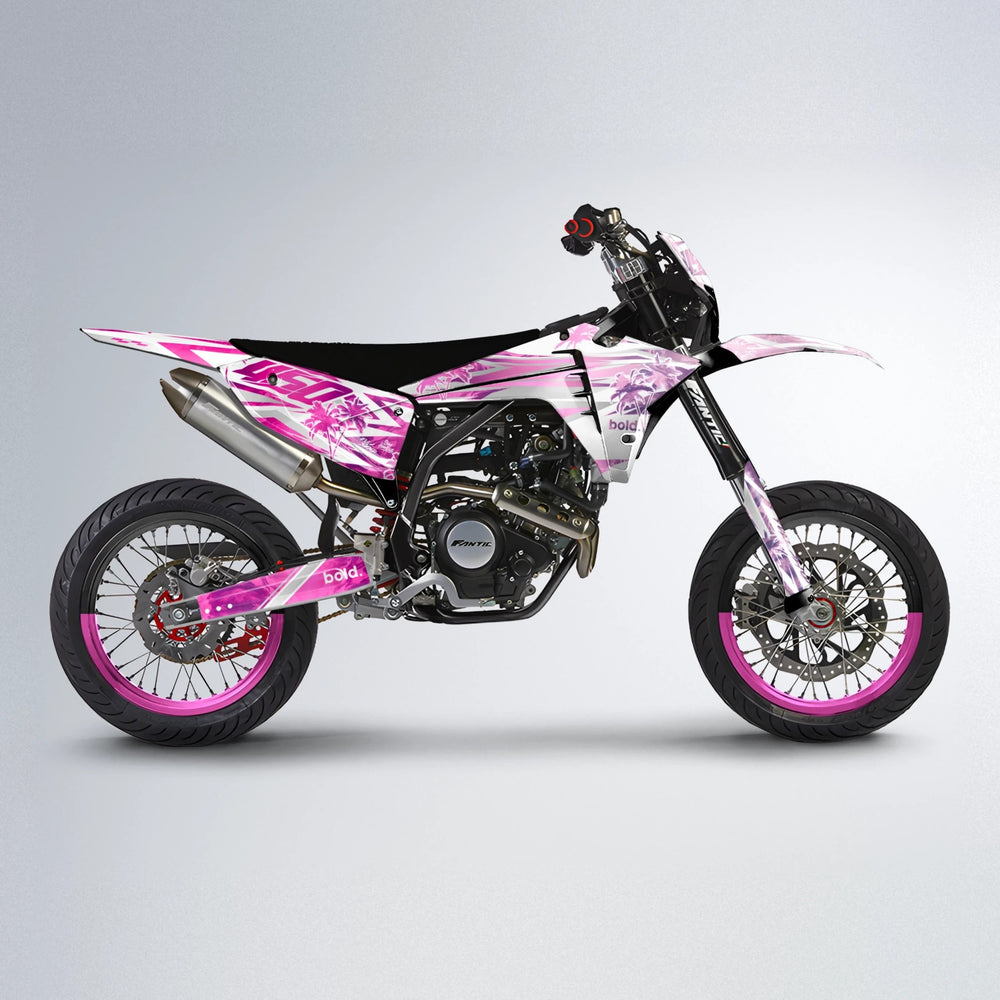 ROZALIN Fantic supermoto graphics kit in Flamingo