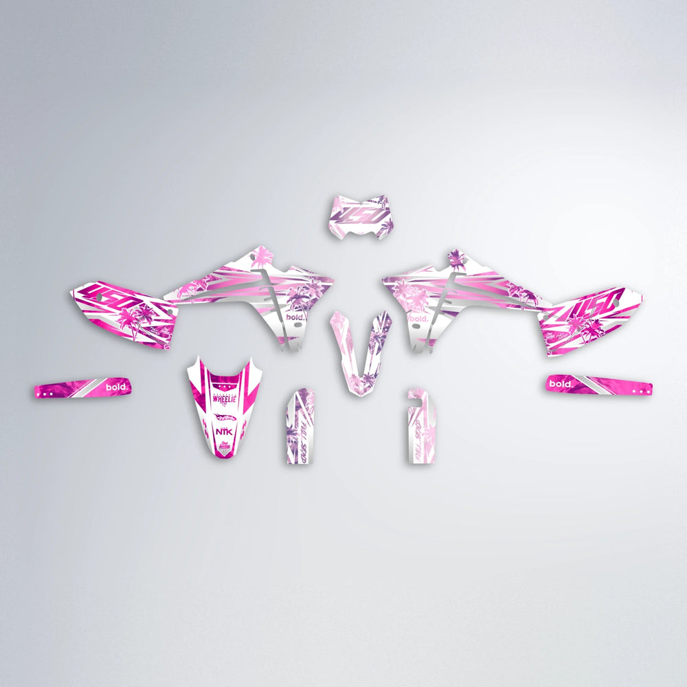 ROZALIN Fantic graphics kit parts layout in Flamingo