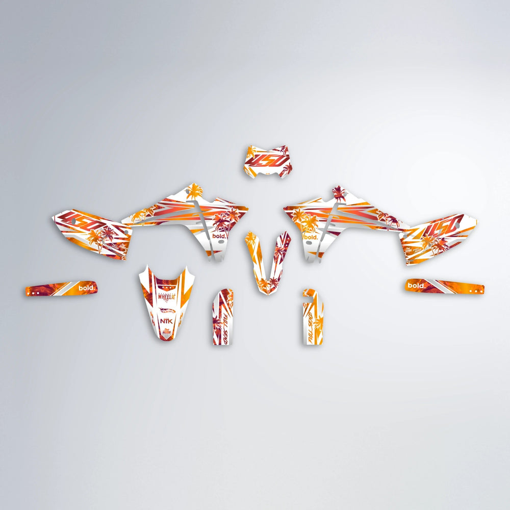 ROZALIN Fantic graphics kit parts layout in Orange