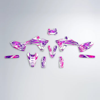 ROZALIN Fantic graphics kit parts layout in Pink