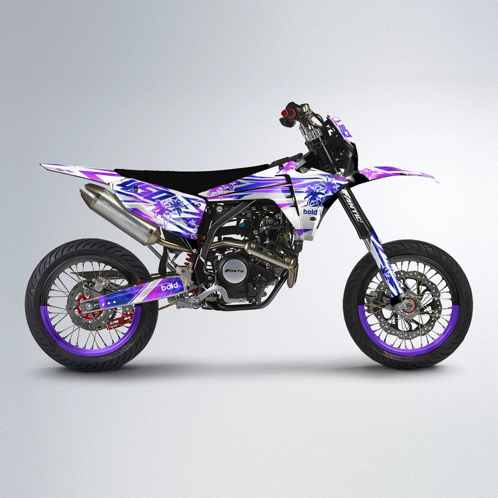 ROZALIN Fantic supermoto graphics kit in Purple
