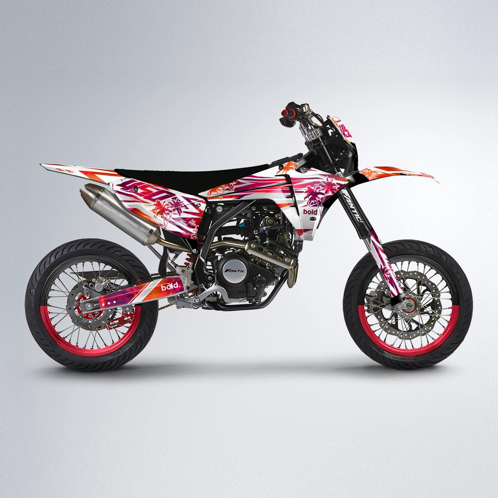 ROZALIN Fantic supermoto graphics kit in Red