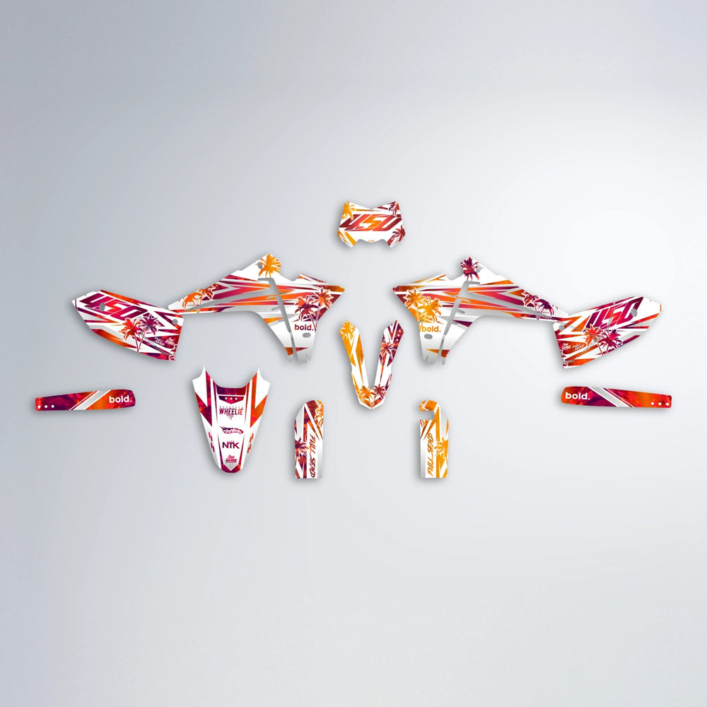ROZALIN Fantic graphics kit parts layout in Red & Orange