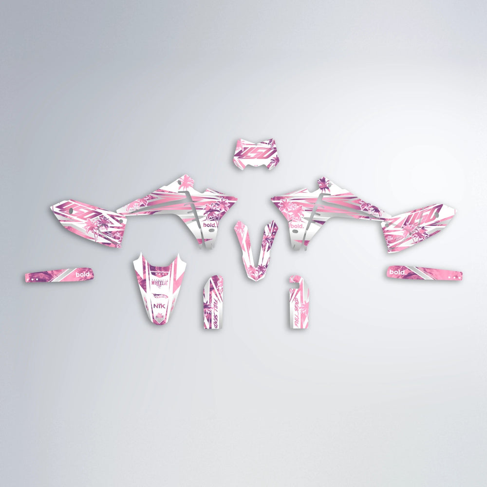 ROZALIN Fantic graphics kit parts layout in Sakura Pink