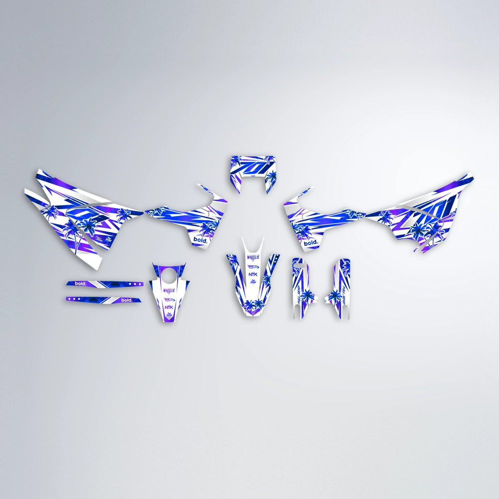 ROZALIN Husqvarna 701 graphics kit parts layout in Blue