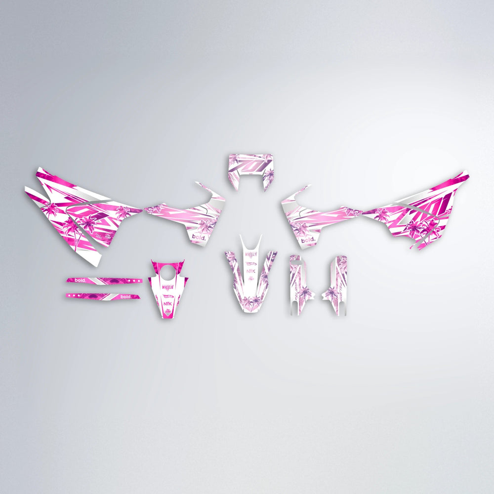 ROZALIN Husqvarna 701 graphics kit parts layout in Flamingo