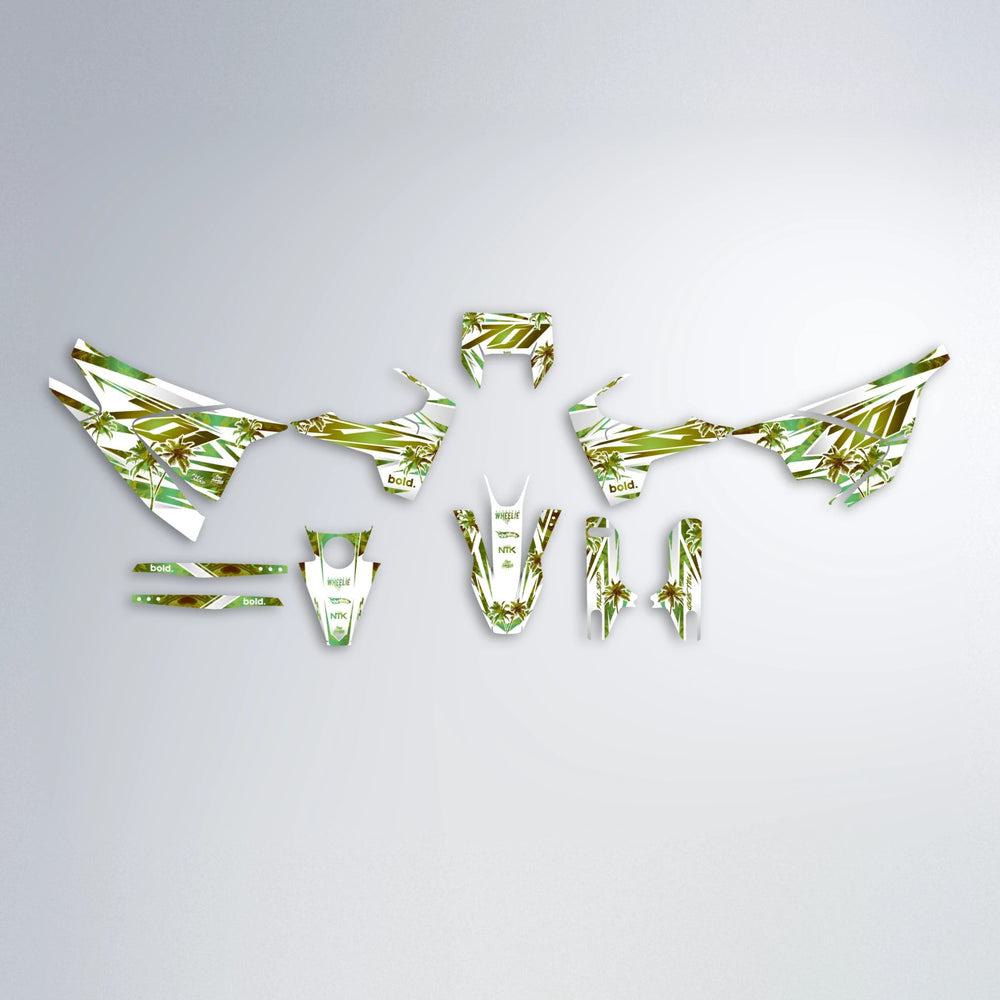 ROZALIN Husqvarna 701 graphics kit parts layout in Olive