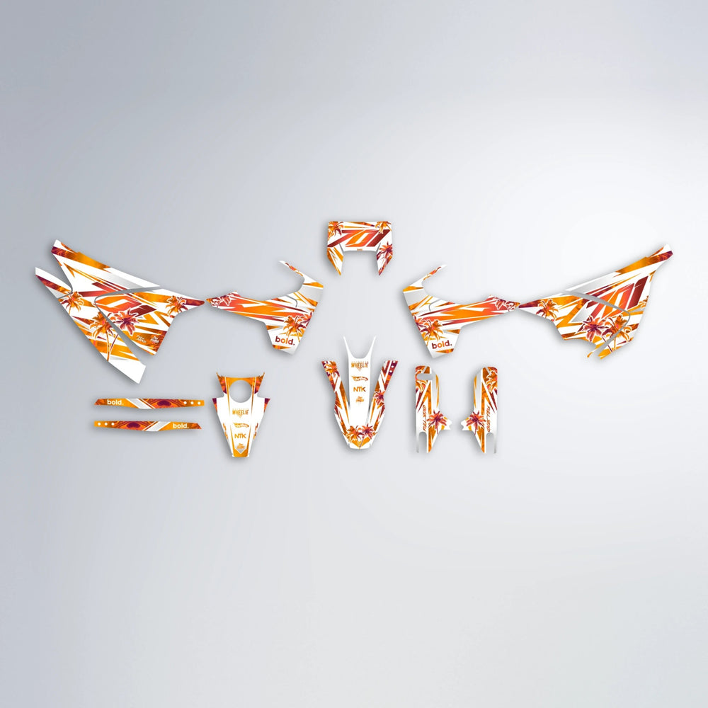 ROZALIN Husqvarna 701 graphics kit parts layout in Orange