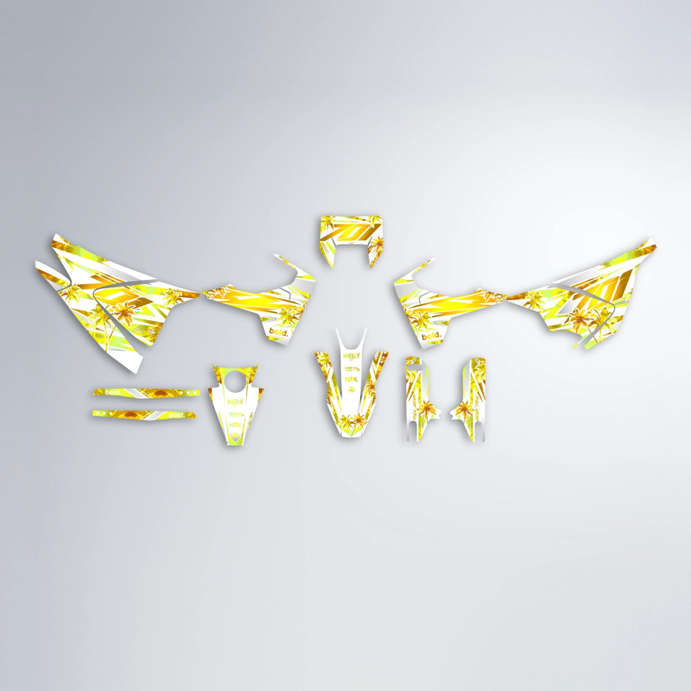 ROZALIN Husqvarna 701 graphics kit parts layout in Yellow