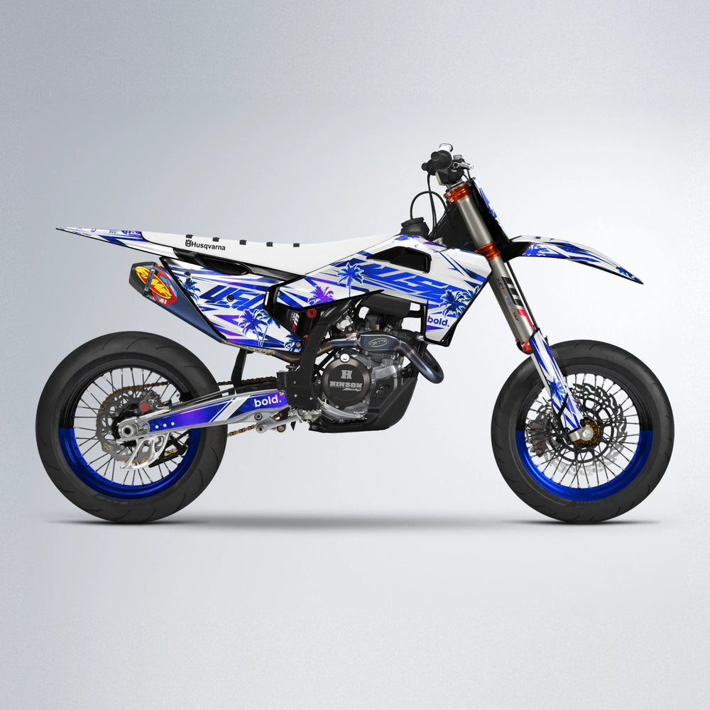 ROZALIN Husqvarna FE/TE supermoto graphics kit in Blue