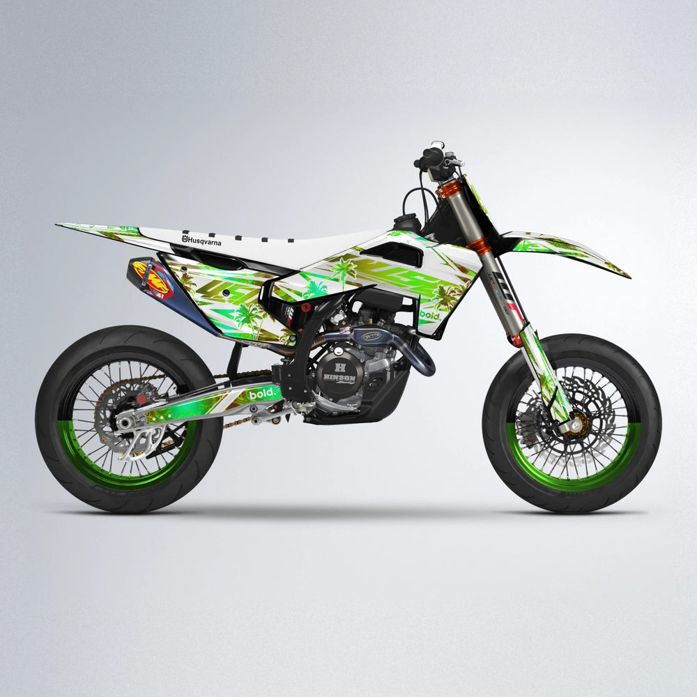 ROZALIN Husqvarna FE/TE supermoto graphics kit in Green
