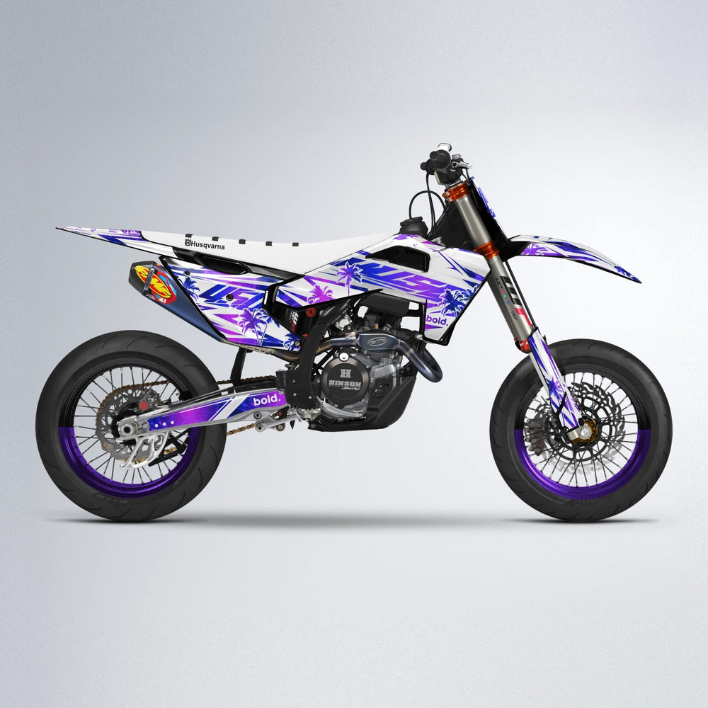 ROZALIN Husqvarna FE/TE supermoto graphics kit in Purple