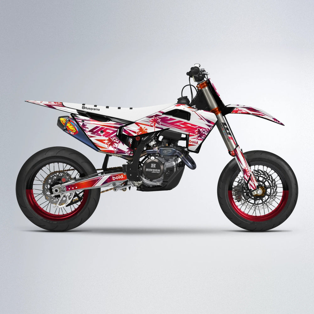 ROZALIN Husqvarna FE/TE supermoto graphics kit in Red