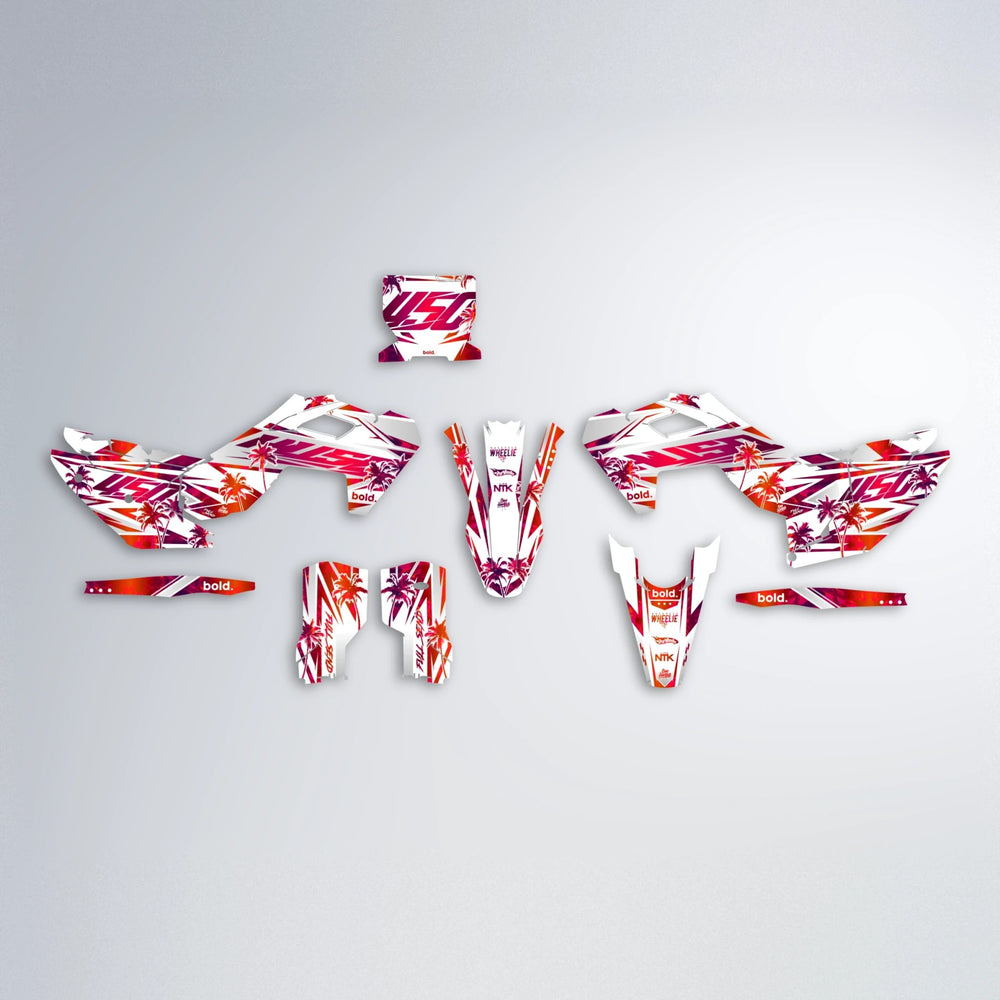 ROZALIN Husqvarna FE/TE graphics kit parts layout in Red
