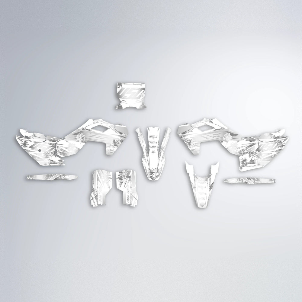 ROZALIN Husqvarna FE/TE graphics kit parts layout in White