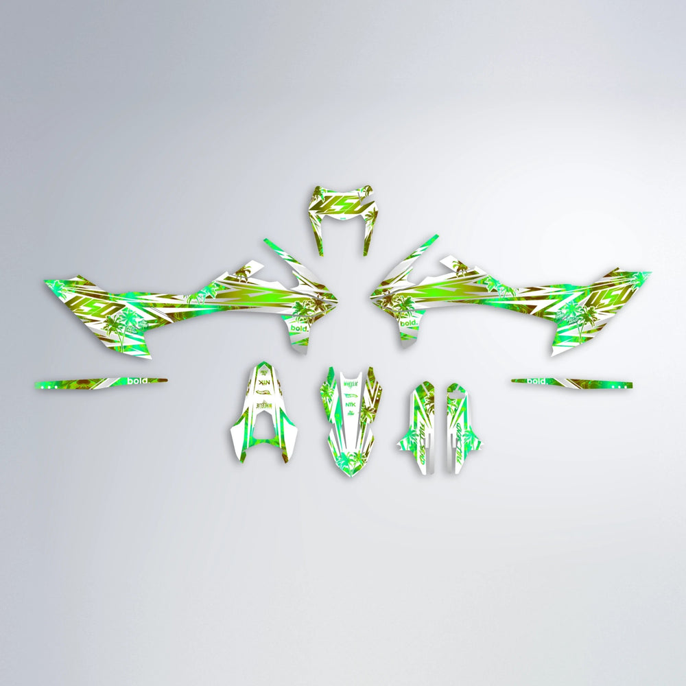 ROZALIN KTM SMC 690 graphics kit parts layout in Green