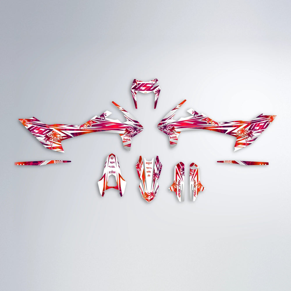 ROZALIN KTM SMC 690 graphics kit parts layout in Red