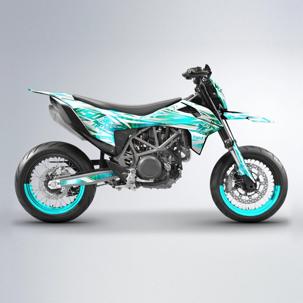 ROZALIN KTM SMC 690 supermoto graphics kit in Teal