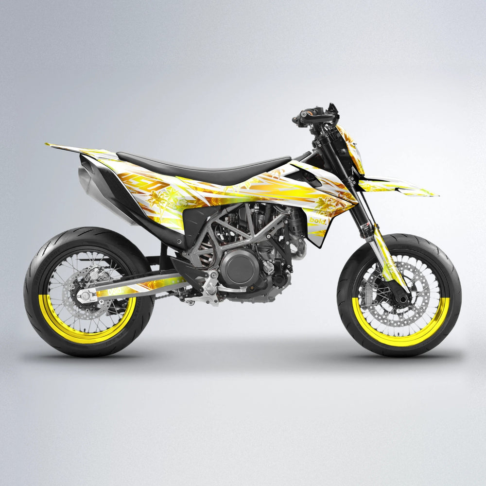ROZALIN KTM SMC 690 supermoto graphics kit in Yellow