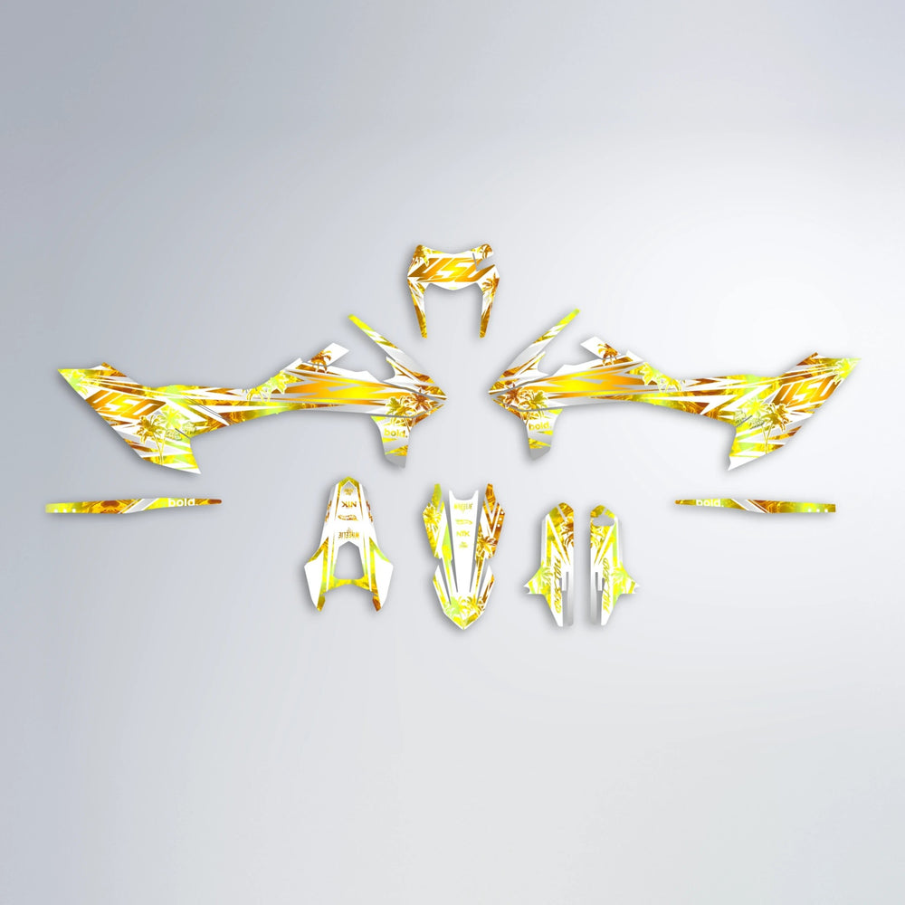 ROZALIN KTM SMC 690 graphics kit parts layout in Yellow