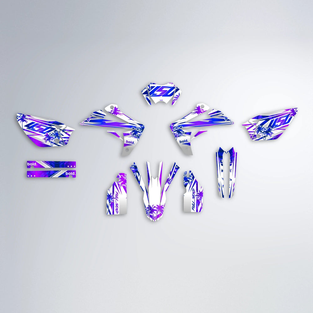 ROZALIN Rieju MRT graphics kit parts layout in Blue