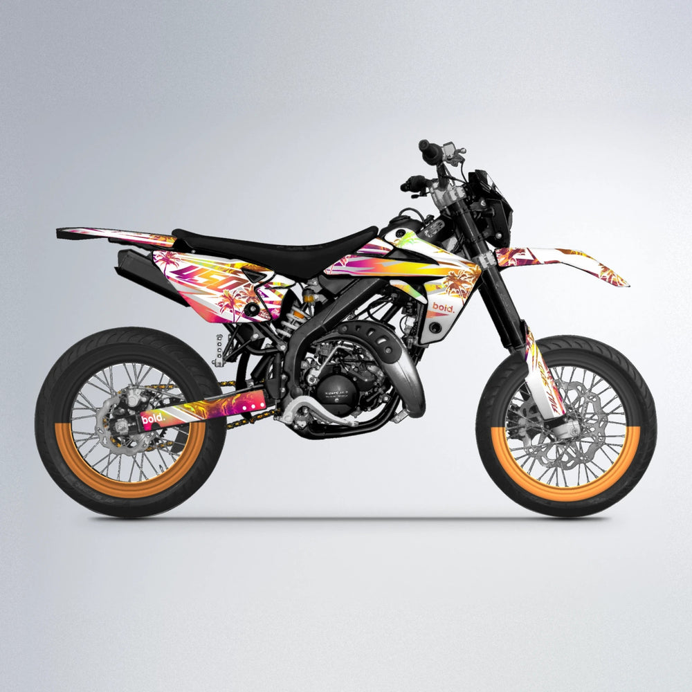 ROZALIN Rieju MRT supermoto graphics kit in Pink & Yellow