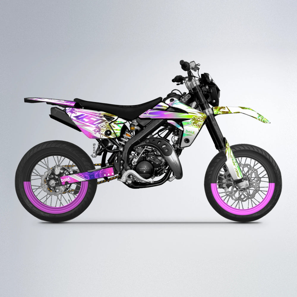 ROZALIN Rieju MRT supermoto graphics kit in Purple & Yellow