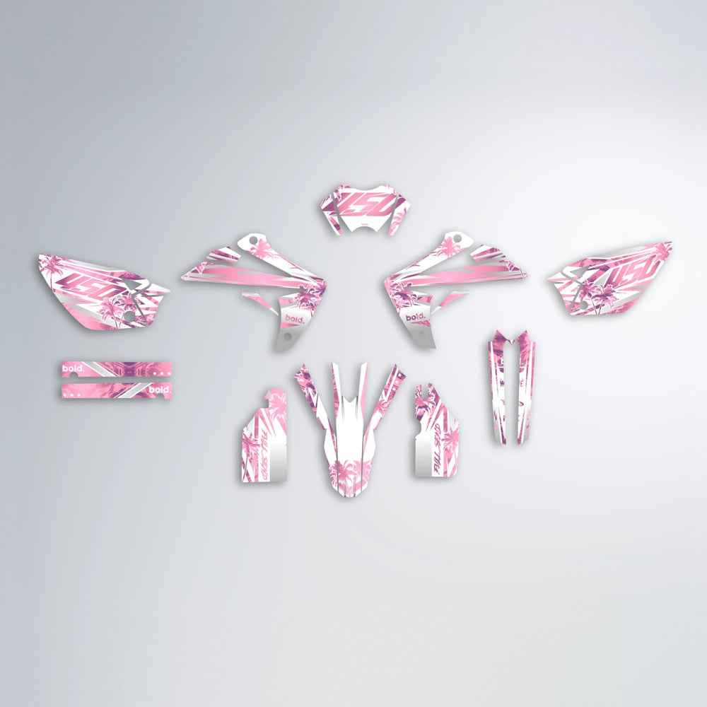 ROZALIN Rieju MRT graphics kit parts layout in Sakura Pink