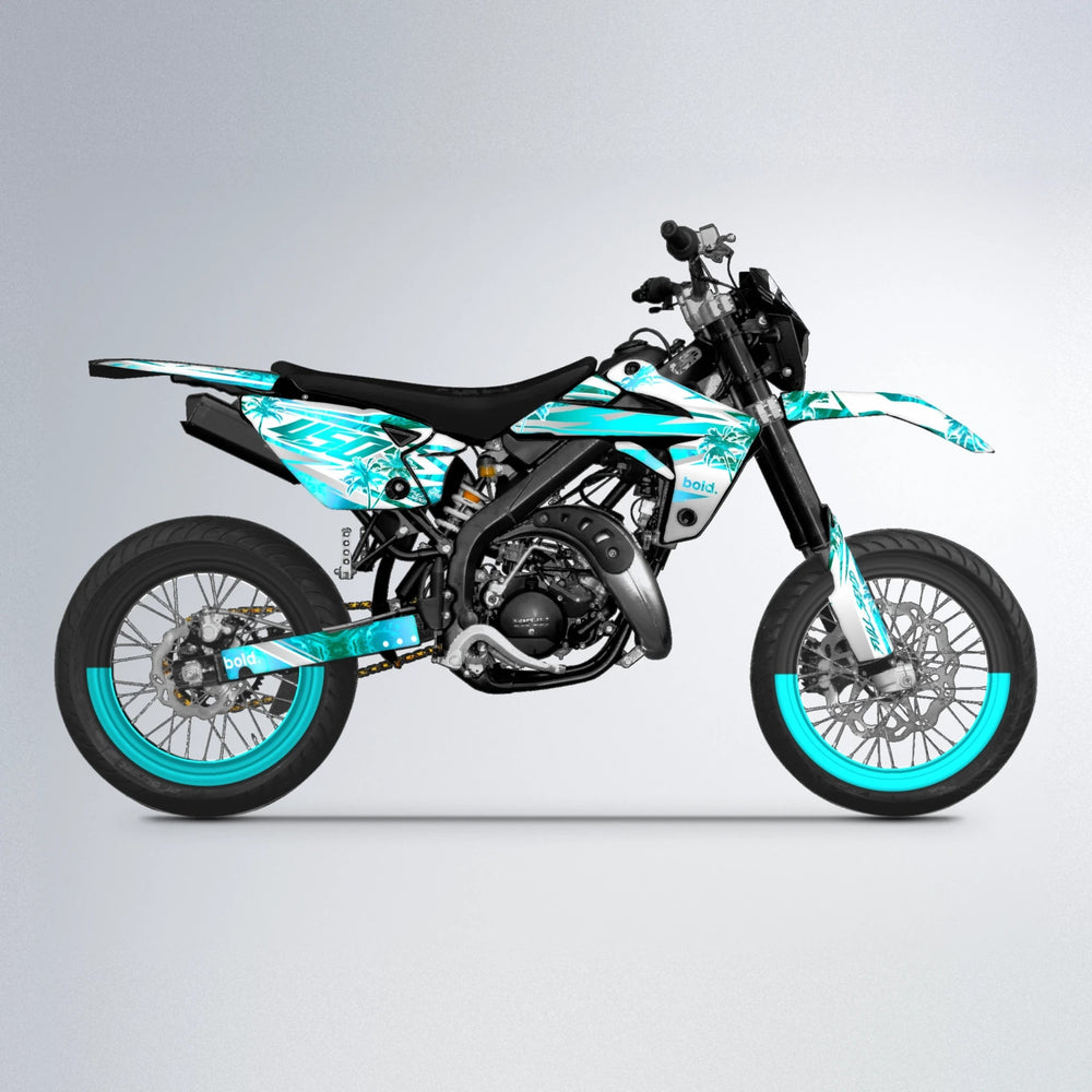 ROZALIN Rieju MRT supermoto graphics kit in Teal