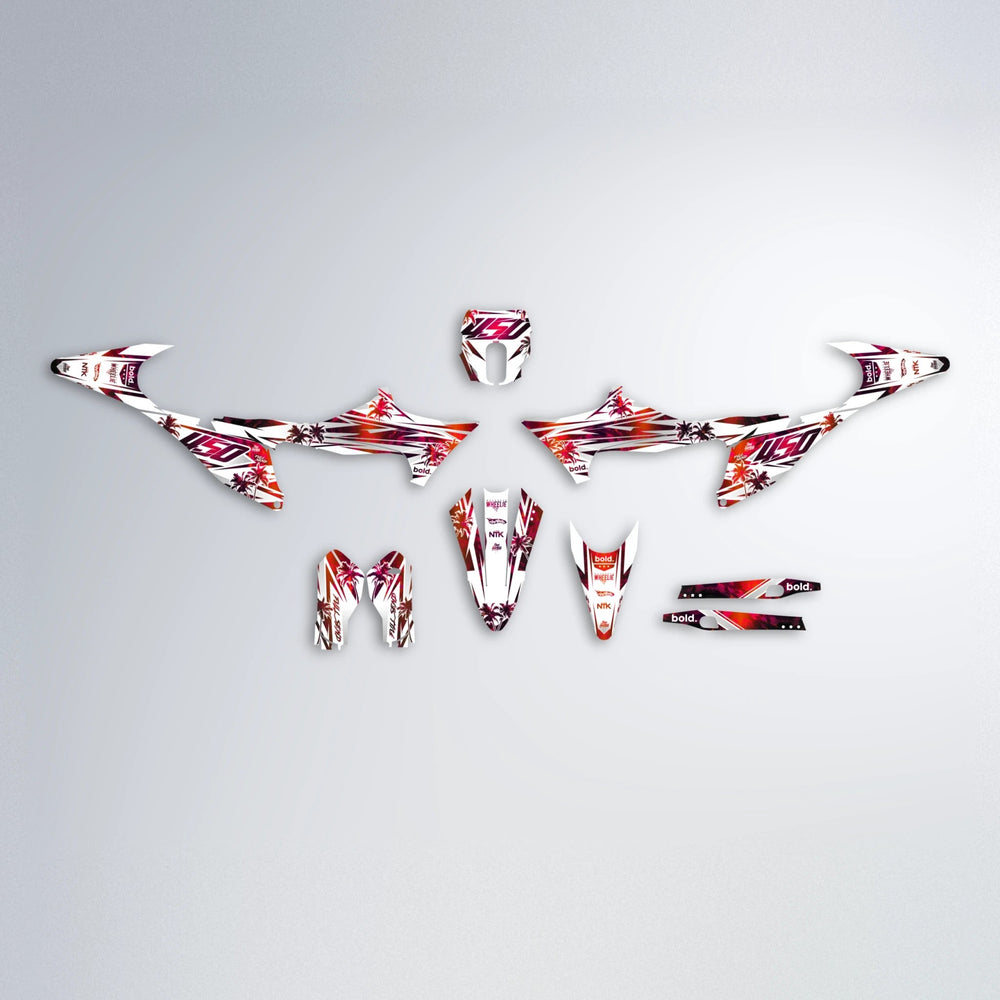 ROZALIN Stark Varg MX graphics kit parts layout in Black & Red