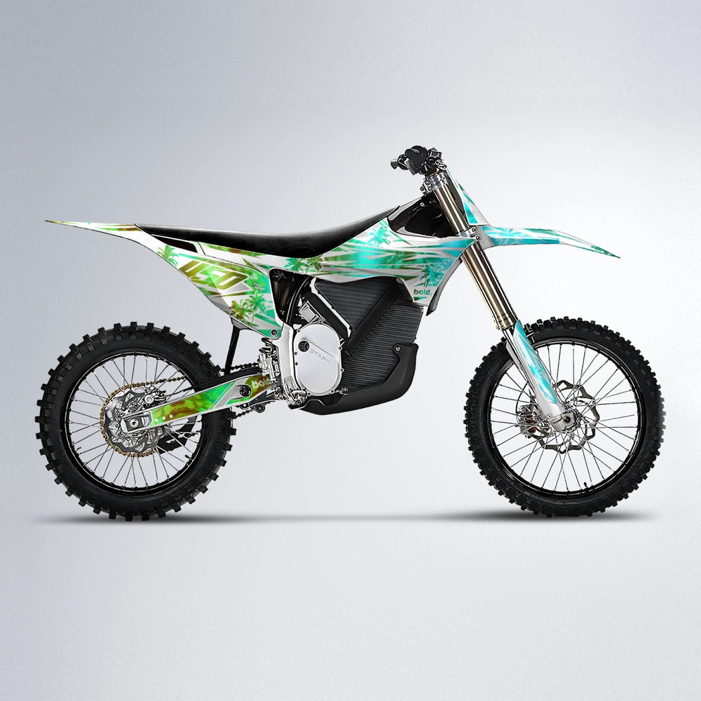 ROZALIN Stark Varg MX motocross graphics kit in Cyan & Green