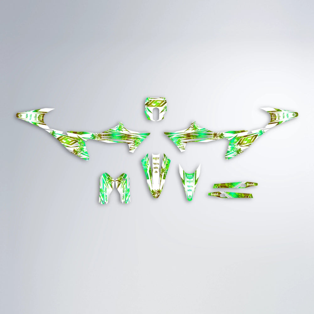 ROZALIN Stark Varg MX graphics kit parts layout in Green