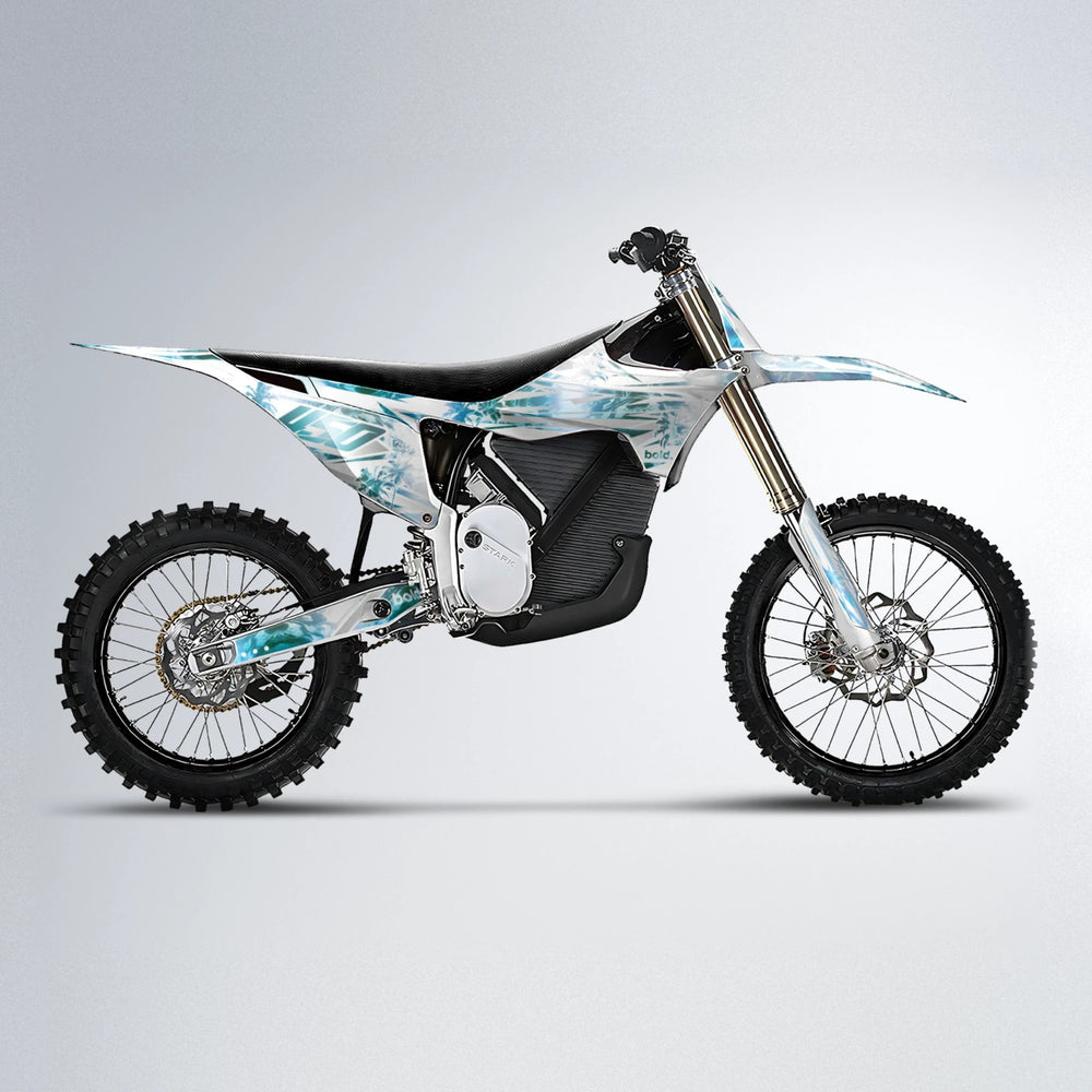 ROZALIN Stark Varg MX motocross graphics kit in Light Blue & White
