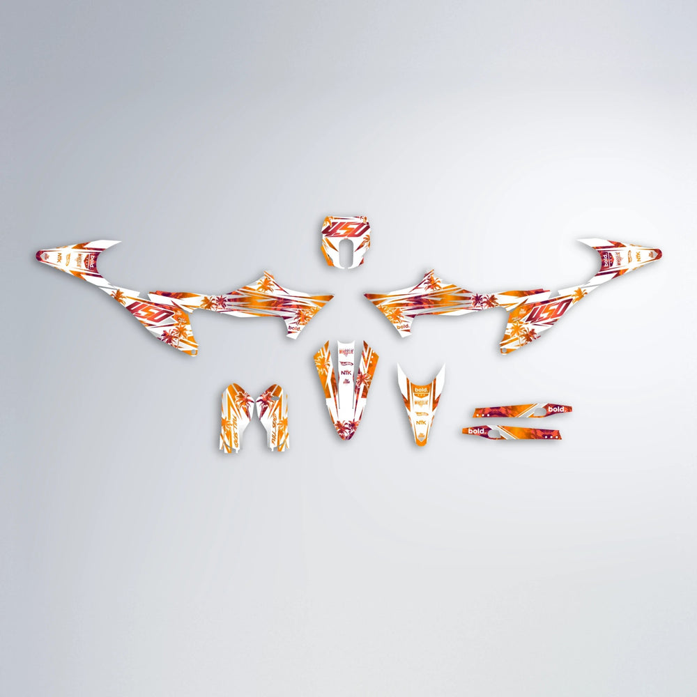ROZALIN Stark Varg MX graphics kit parts layout in Orange