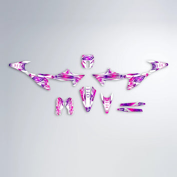 ROZALIN Stark Varg MX graphics kit parts layout in Pink