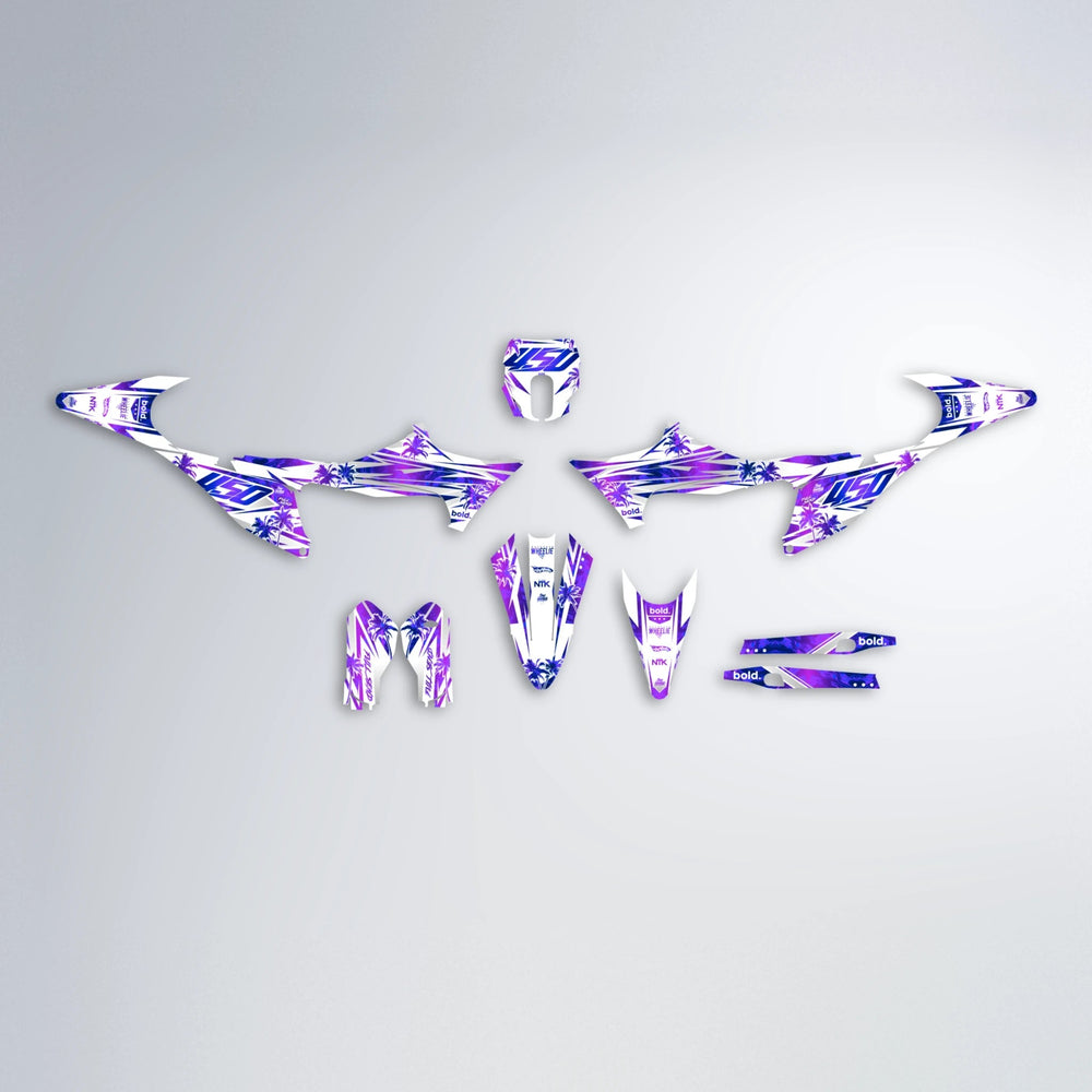 ROZALIN Stark Varg MX graphics kit parts layout in Purple