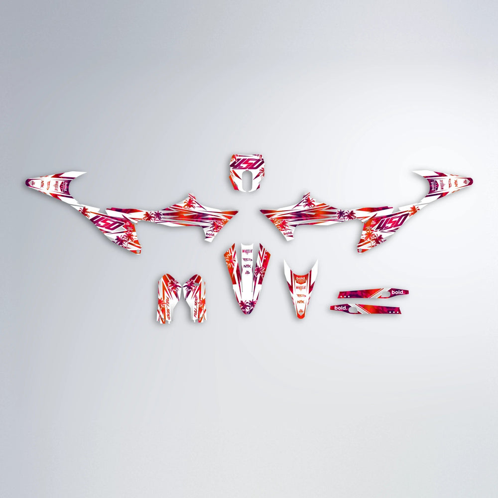 ROZALIN Stark Varg MX graphics kit parts layout in Red