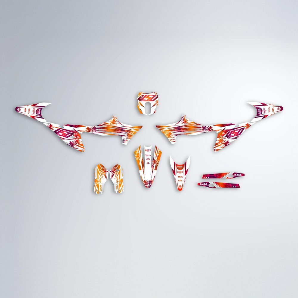 ROZALIN Stark Varg MX graphics kit parts layout in Red & Orange