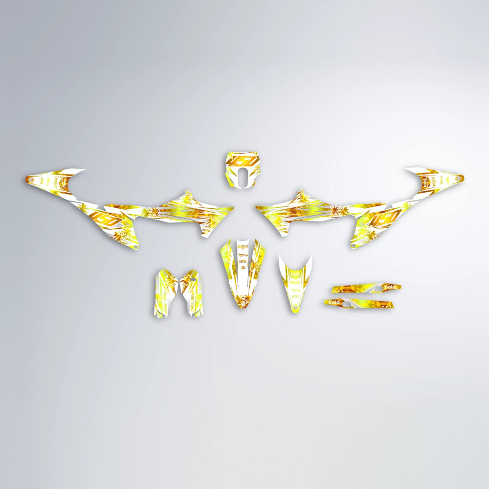 ROZALIN Stark Varg MX graphics kit parts layout in Yellow