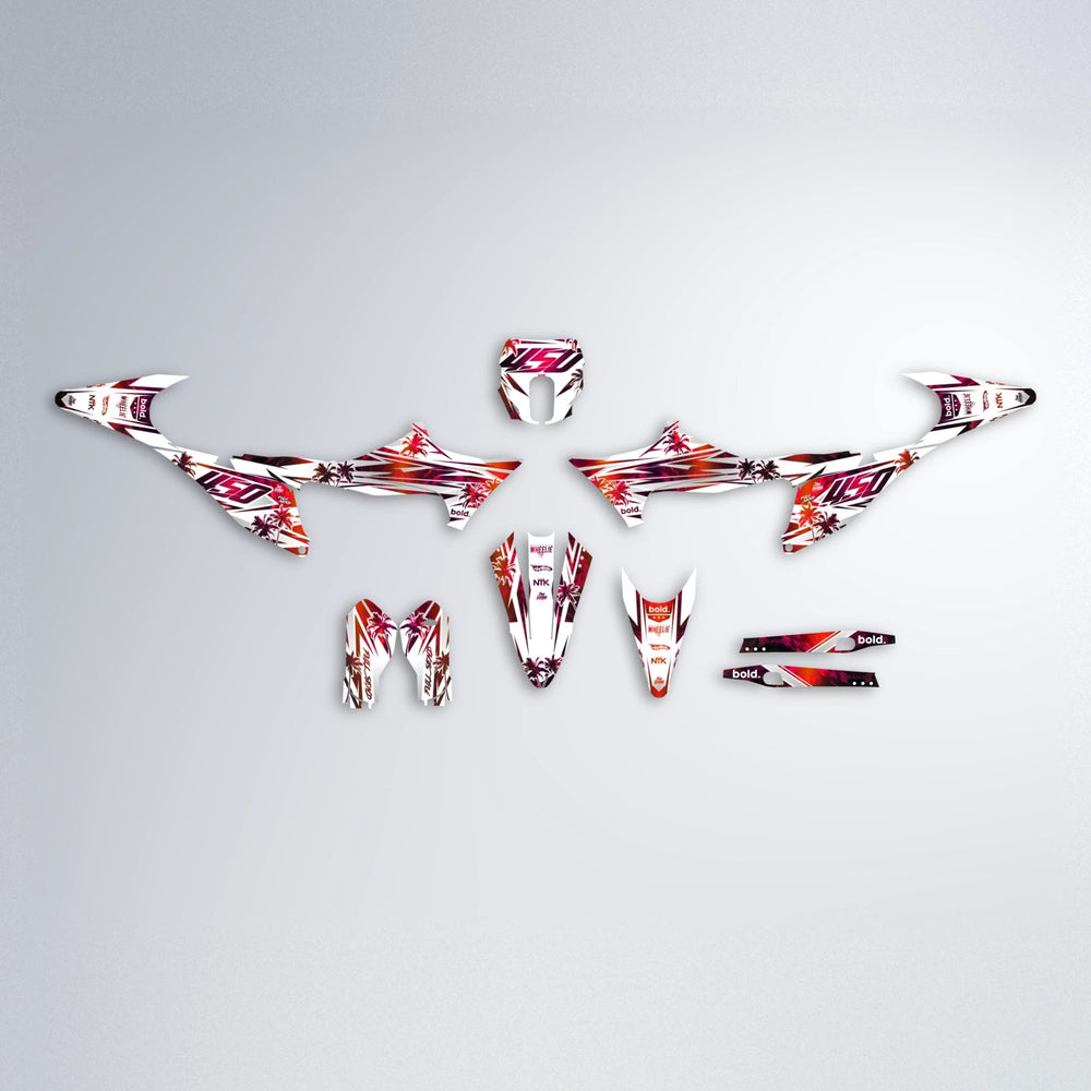 ROZALIN Stark Varg SM graphics kit parts layout in Black & Red