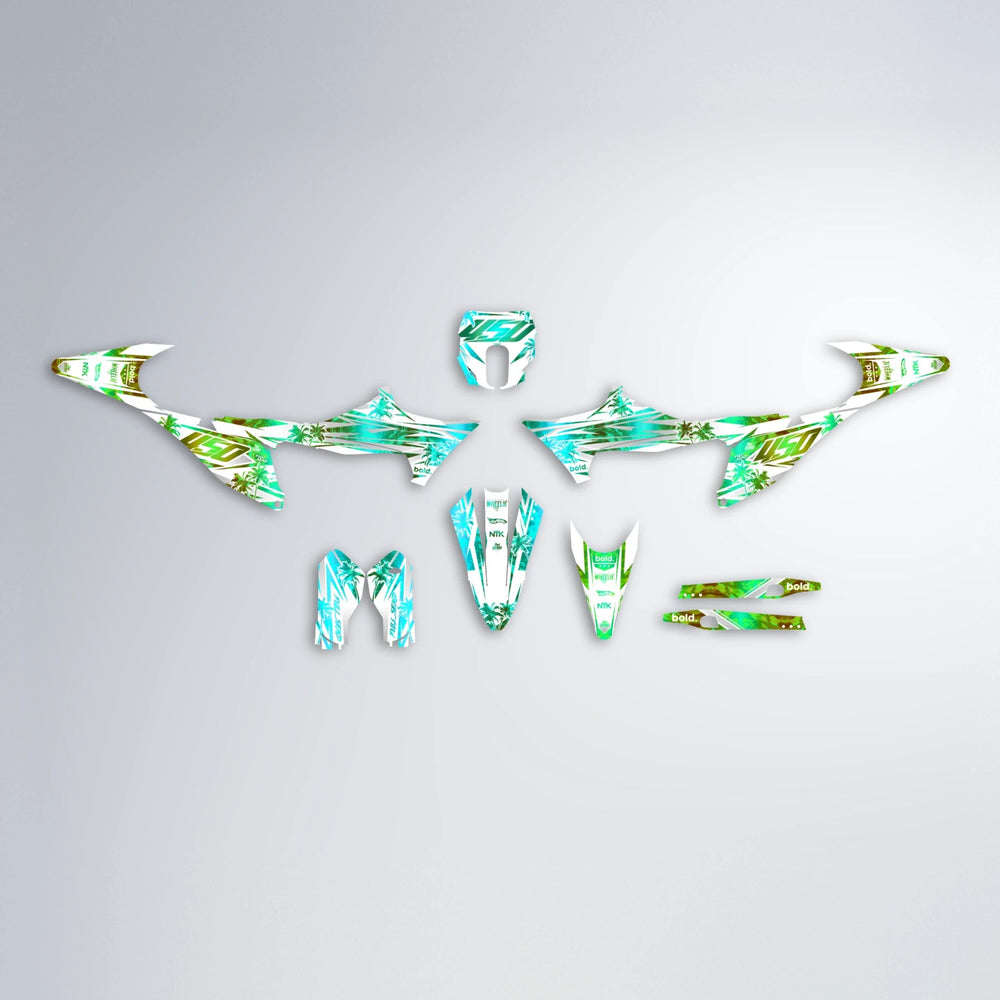 ROZALIN Stark Varg SM graphics kit parts layout in Cyan & Green